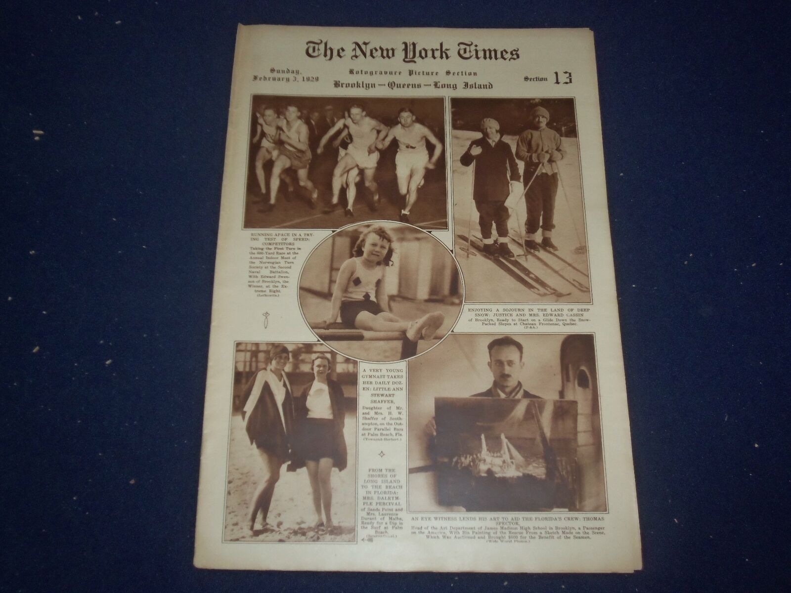 1929 FEBRUARY 3 NEW YORK TIMES BKLYN-QUEENS-LONG ISLAND PICTURE SECTION- NP 5000
