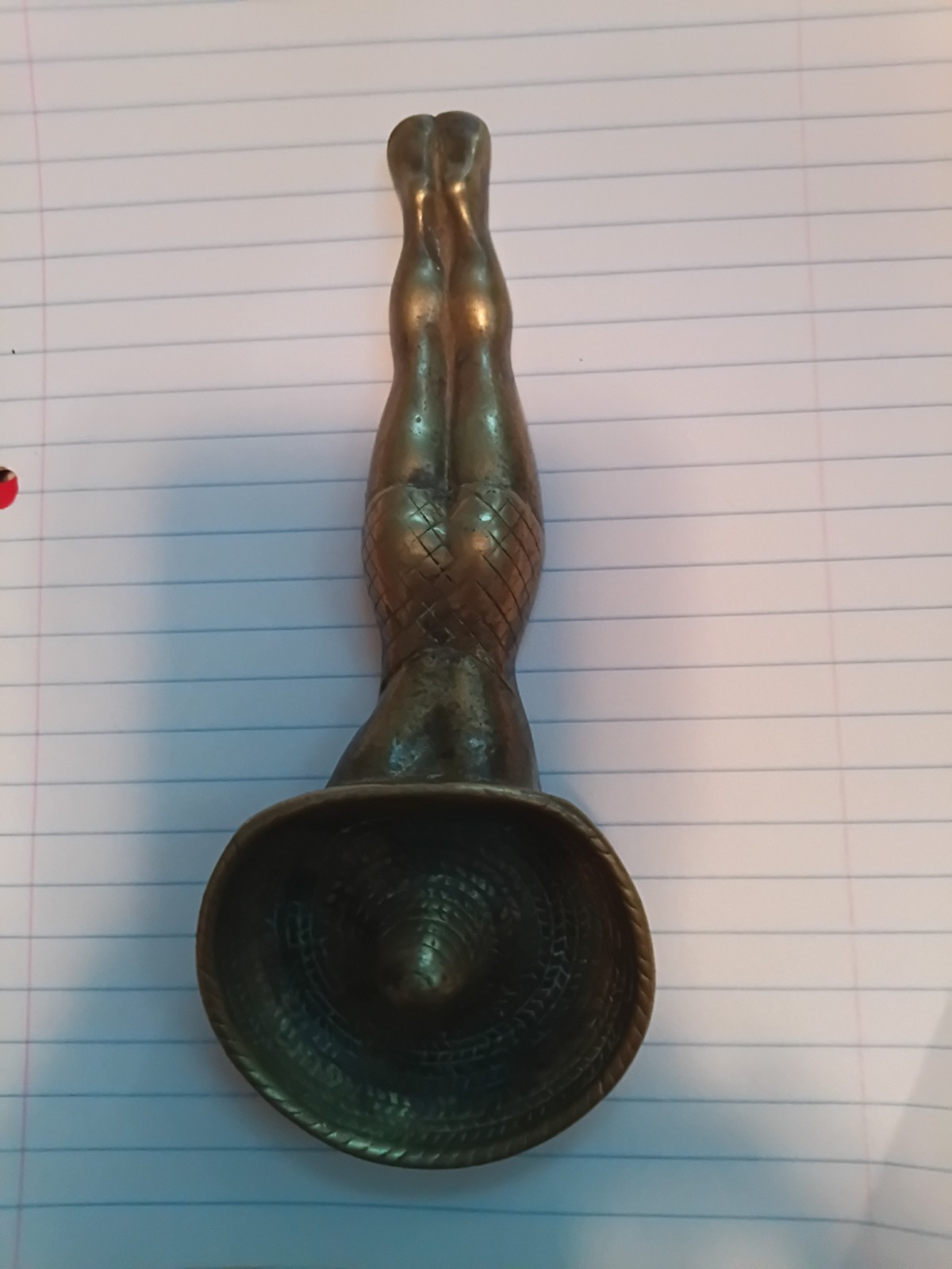 Beautiful Vintage 1950s Solid Brass Sunbathing Lady With Sombrero Trinket Dish Beautiful Vintage 1950s Solid Brass Sunbathing Lady With Sombrero Trinket Dish