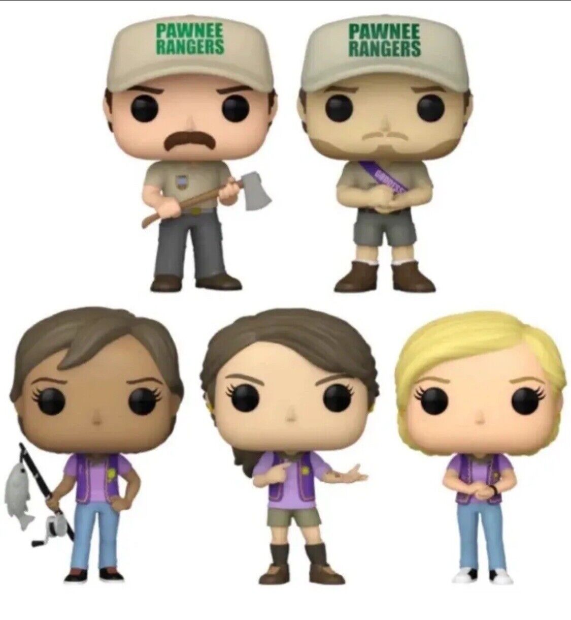 Funko Pop TV Park And Recreation Complete Set Of 5 Pawnee Goddessses And Rangers