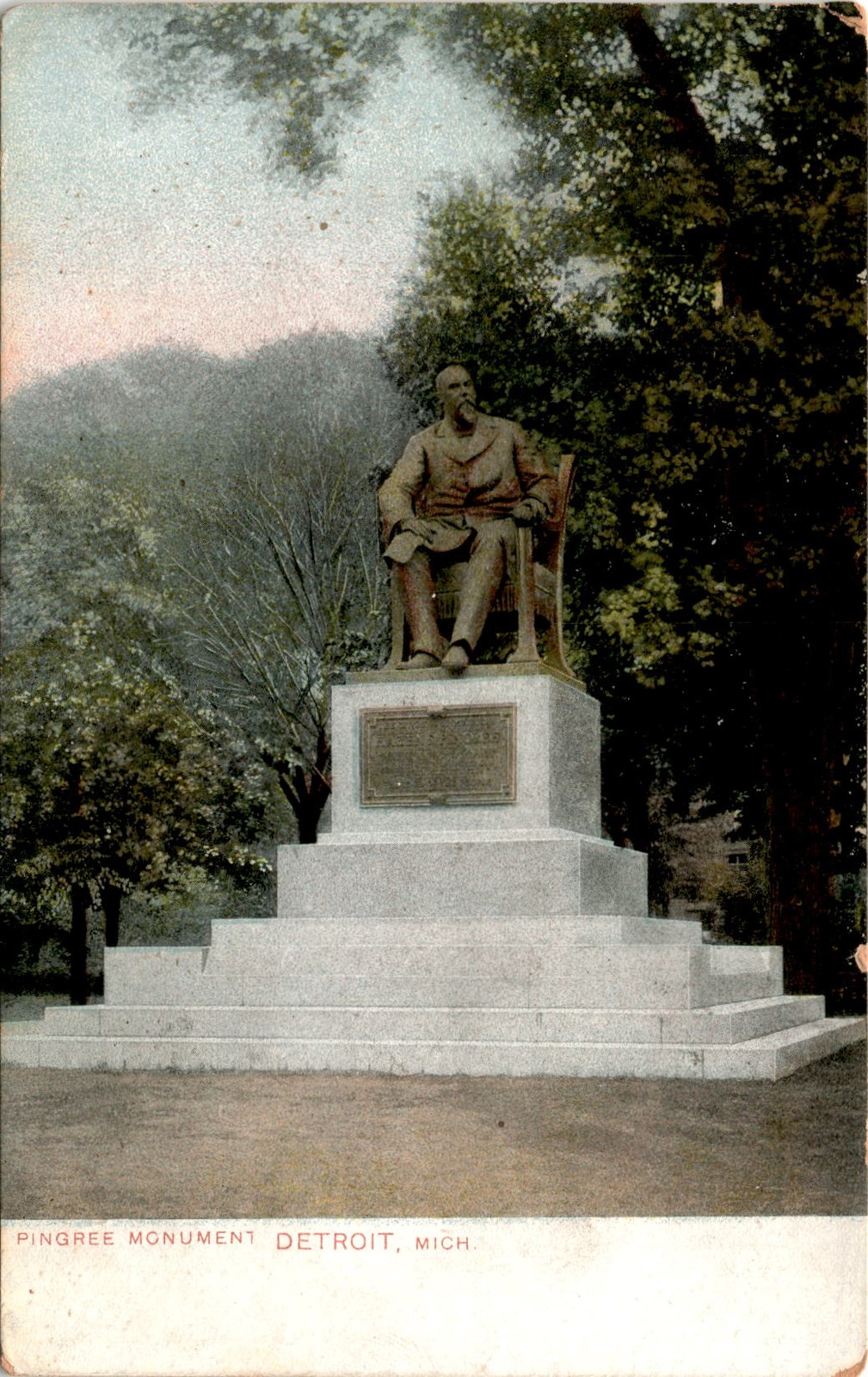PINGREE MONUMENT, DETROIT, MICHIGAN, GERMAN-AMERICAN POST Postcard PINGREE MONUMENT, DETROIT, MICHIGAN, GERMAN-AMERICAN POST Postcard