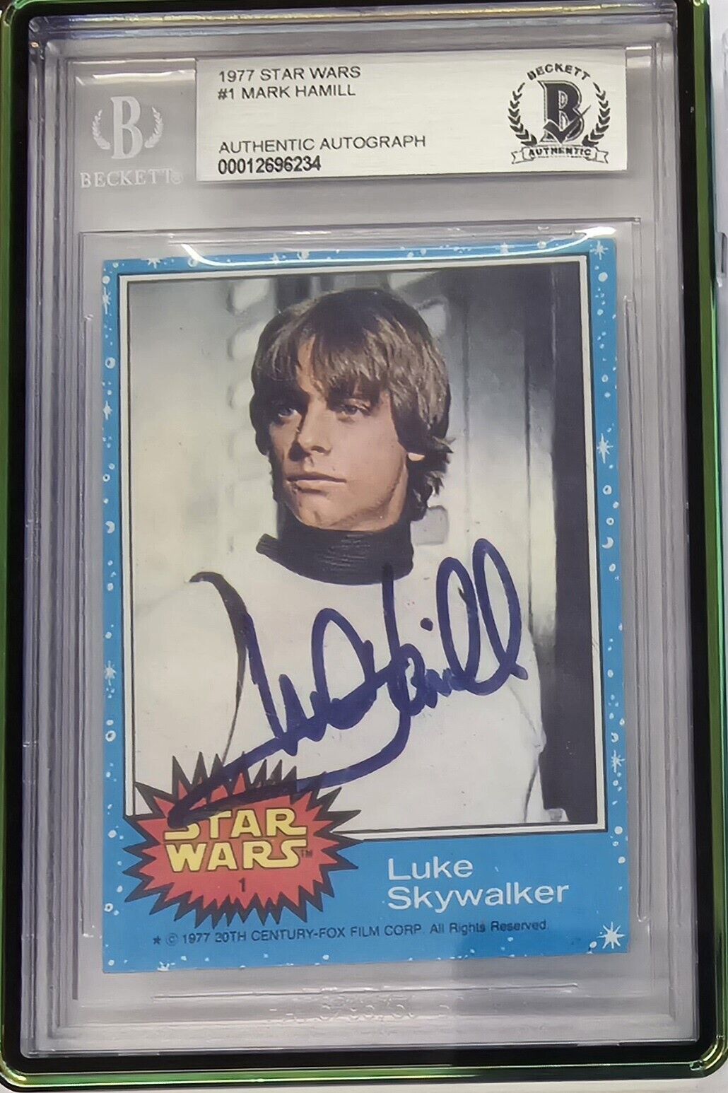 Mark Hamill Star Wars BAS Authentic Signed 1977 Topps Star Wars #1 Rookie Card 