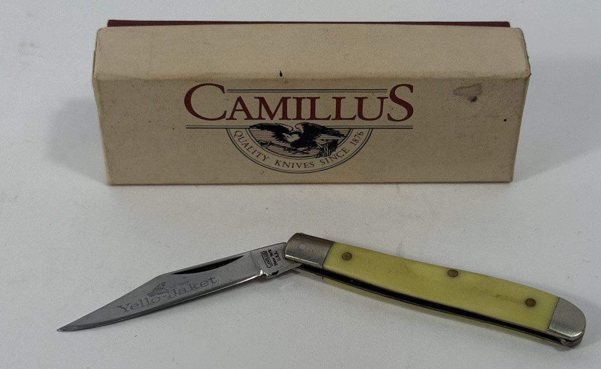 Camillus Yellow Handle Single Blade 710Y 710 Yello-Jacket Beutiful Shape READ Camillus Yellow Handle Single Blade 710Y 710 Yello-Jacket Beutiful Shape READ
