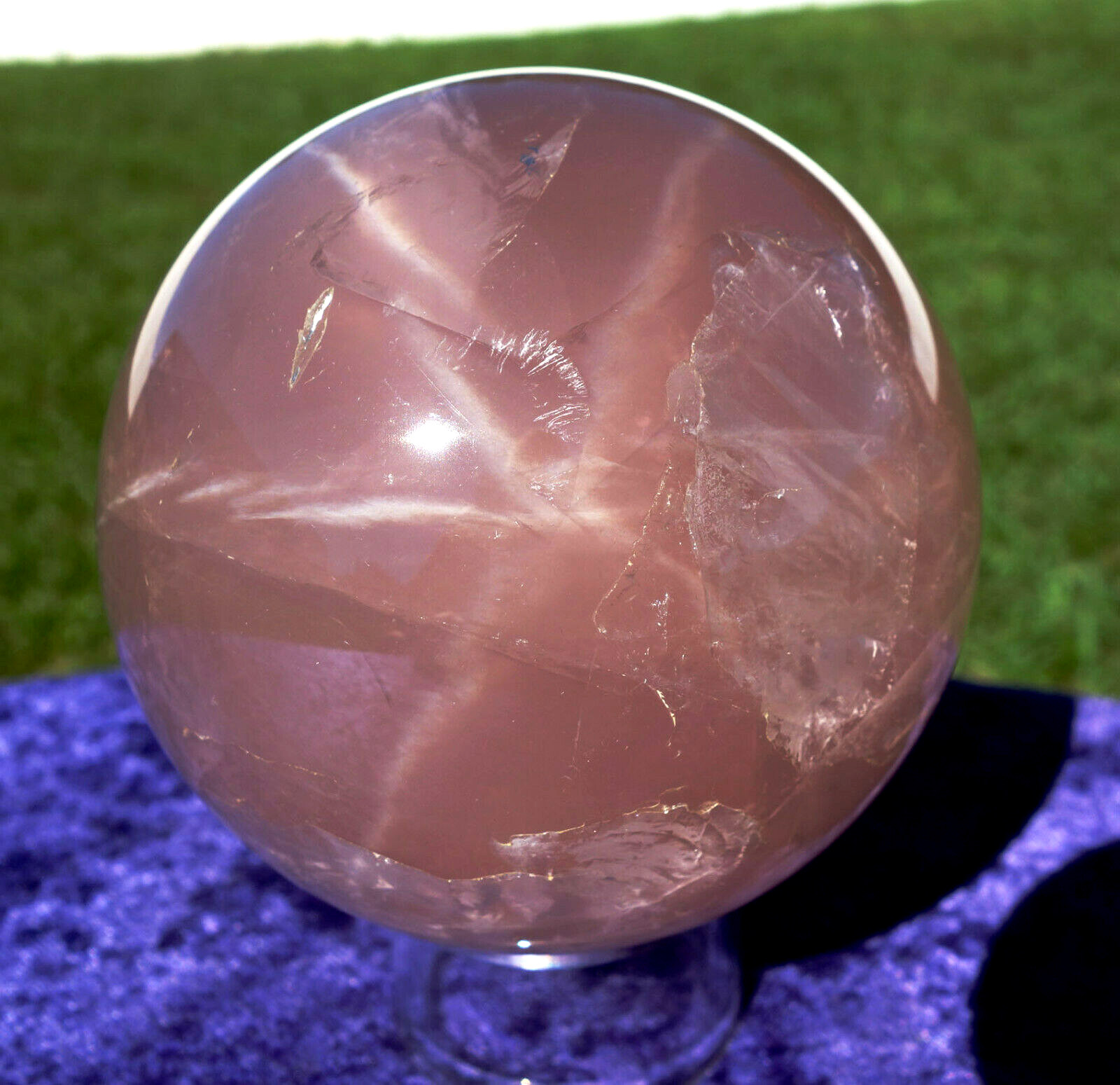 Gorgeous PINK STAR ROSE Quartz Crystal Sphere Ball DEEP Fantastic COLOR For Sale Gorgeous PINK STAR ROSE Quartz Crystal Sphere Ball DEEP Fantastic COLOR For Sale