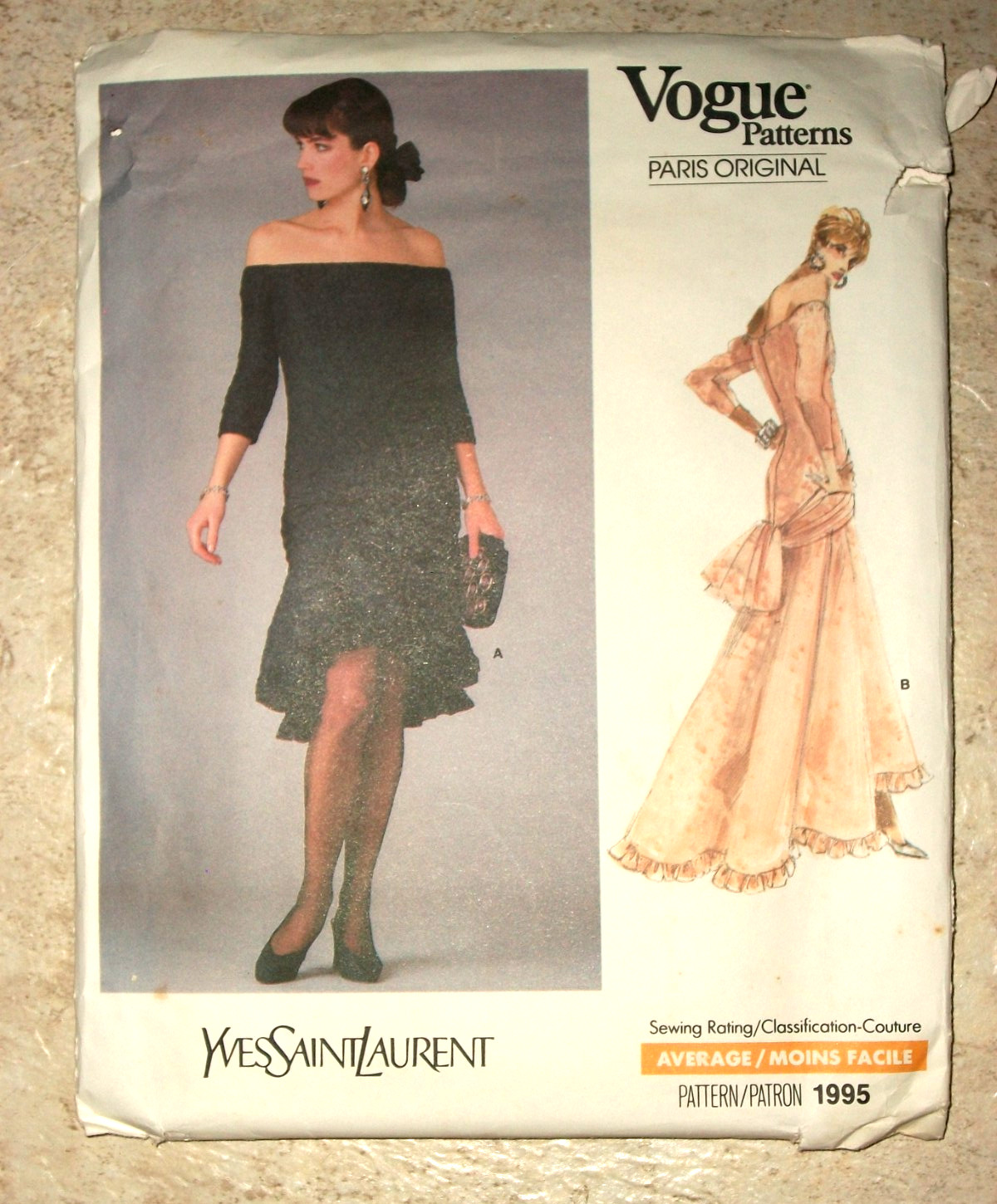 Miss Vogue 1995 UNCUT Pattern Yves Saint Laurent Evening Dress Size 6 8 10 OOP Miss Vogue 1995 UNCUT Pattern Yves Saint Laurent Evening Dress Size 6 8 10 OOP