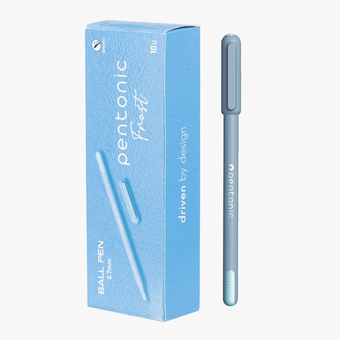10No. LINC Pentonic Frost Ball Point Pen -0.7mm, Blue Ink - 