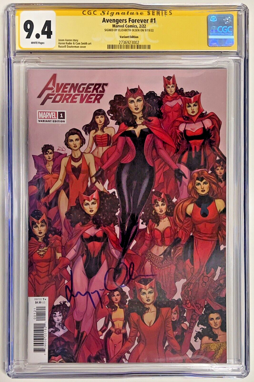 CGC Signature Series Graded 9.4 Avengers Forever #1 Signed Auto Elizabeth Olsen CGC Signature Series Graded 9.4 Avengers Forever #1 Signed Auto Elizabeth Olsen