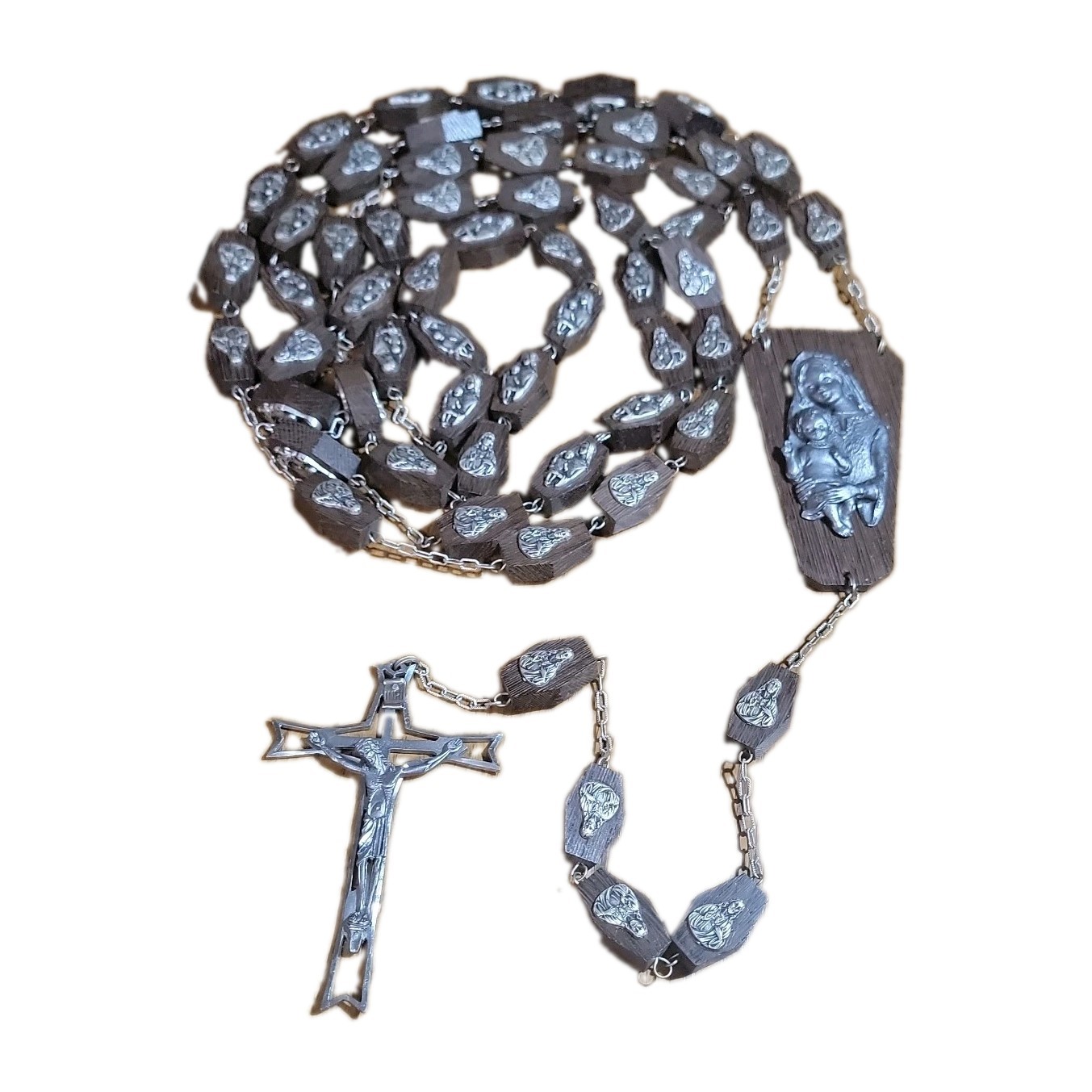 Vtg Large Rosary Jerusalem Wood 75" Catholic Religious Wall Art Christianity Vtg Large Rosary Jerusalem Wood 75" Catholic Religious Wall Art Christianity