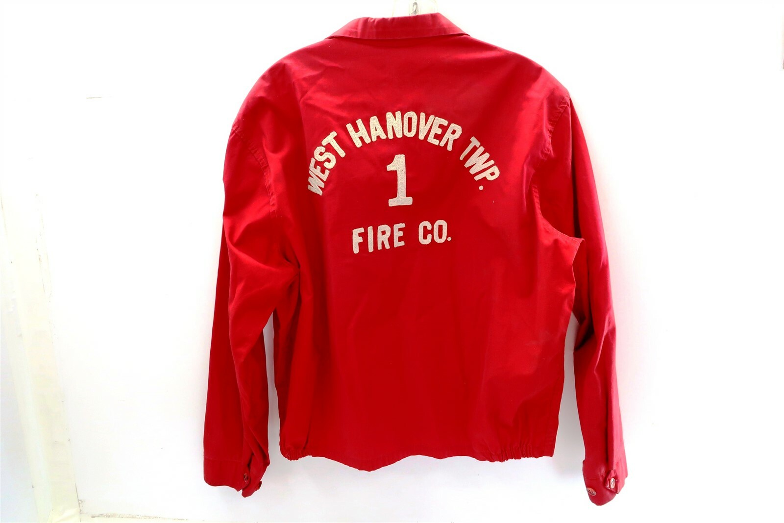 Vintage West Hanover Twp 1 Fire Co red JACKET COAT with Button / DICK Size Large Vintage West Hanover Twp 1 Fire Co red JACKET COAT with Button / DICK Size Large