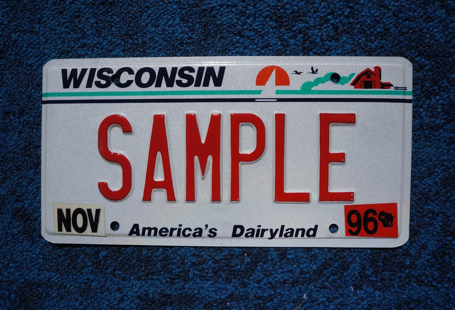 1996 Wisconsin SAMPLE License Plate 1996 Wisconsin SAMPLE License Plate