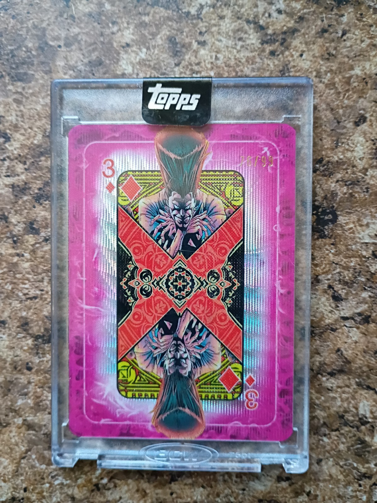 Legion -2025 Topps Chrome Marvel Mint Gambit’s Deck 3 of Diamonds #76/99 Encased Legion -2025 Topps Chrome Marvel Mint Gambit’s Deck 3 of Diamonds #76/99 Encased