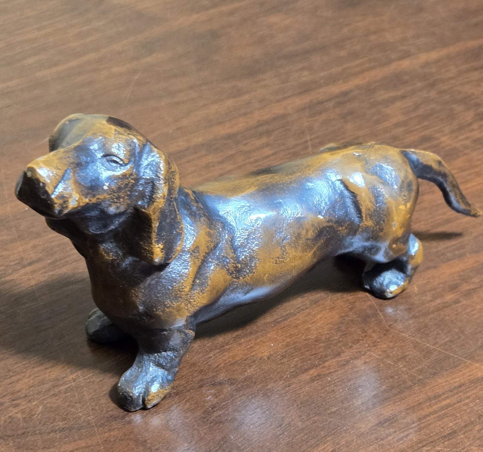 Cast Iron Dachshund Dog Figurine 6.75" Heavy Weiner Dog Statue Paperweight Cast Iron Dachshund Dog Figurine 6.75" Heavy Weiner Dog Statue Paperweight