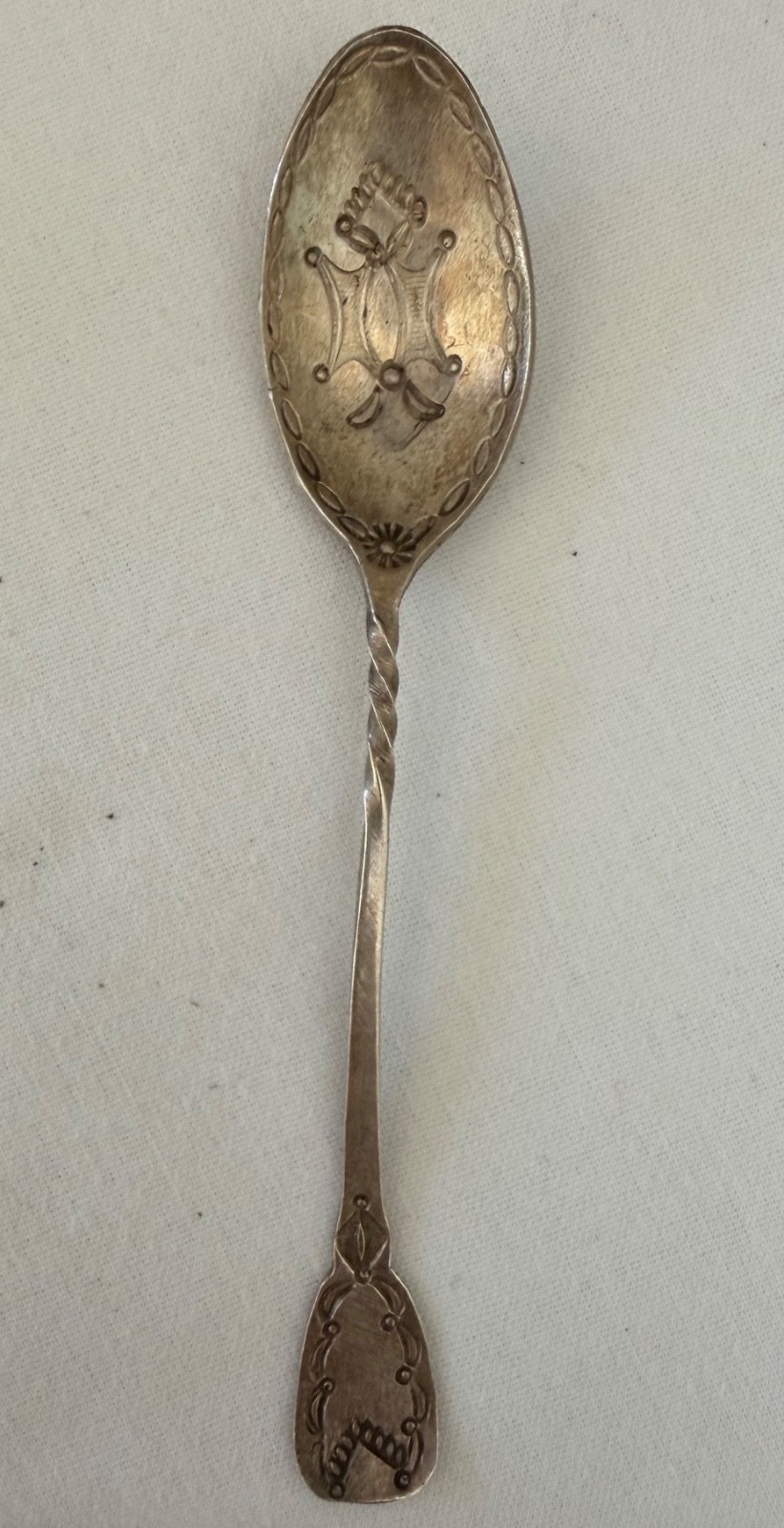 Antique Navajo Stamped Silver Souvenir Spoon Twisted Stem Fred Harvey Era 4.75" Antique Navajo Stamped Silver Souvenir Spoon Twisted Stem Fred Harvey Era 4.75"