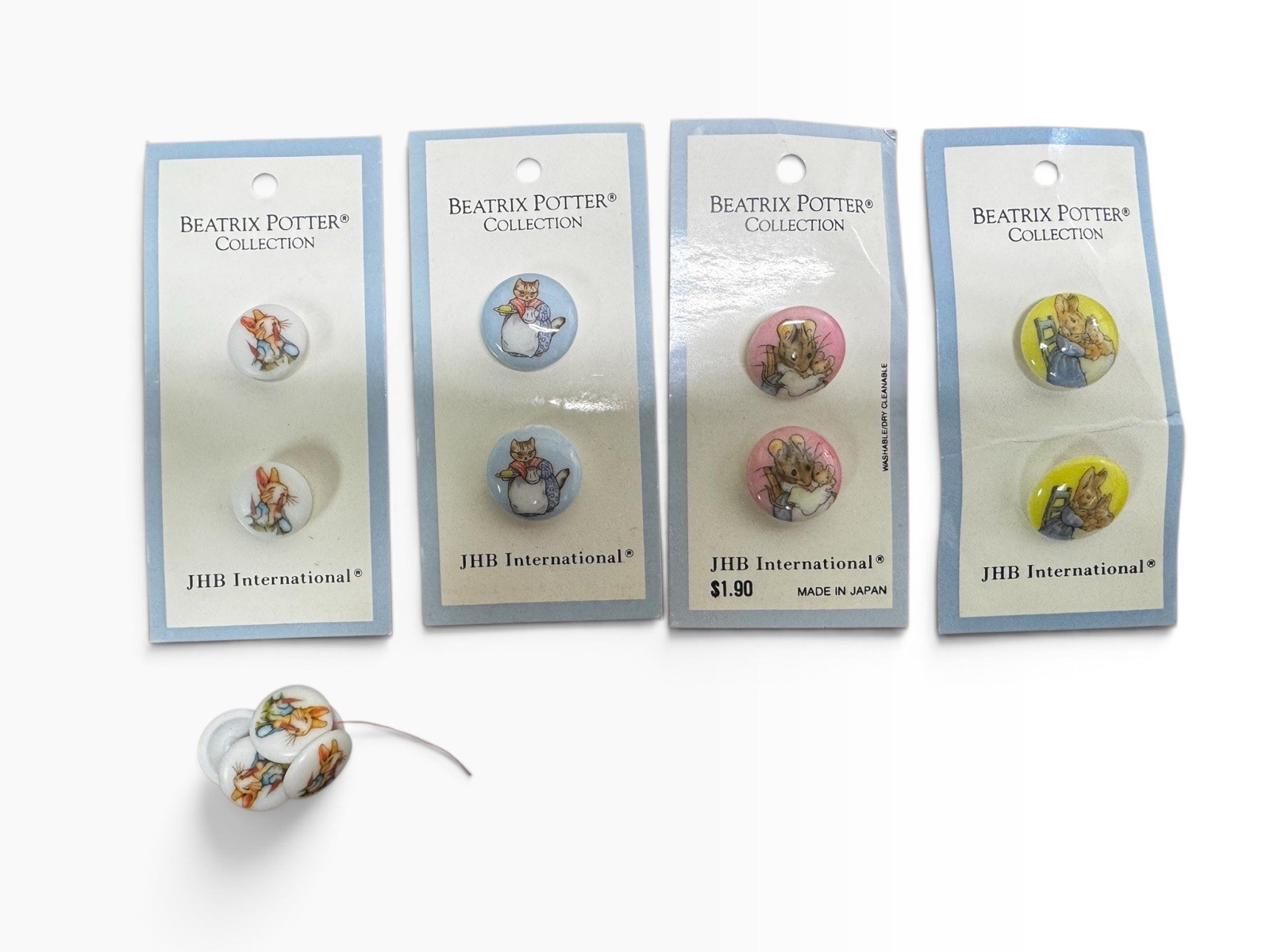 13 Vintage Beatrix Potter Collection Buttons JHB 4 New Packs And 5 Loose 13 Vintage Beatrix Potter Collection Buttons JHB 4 New Packs And 5 Loose