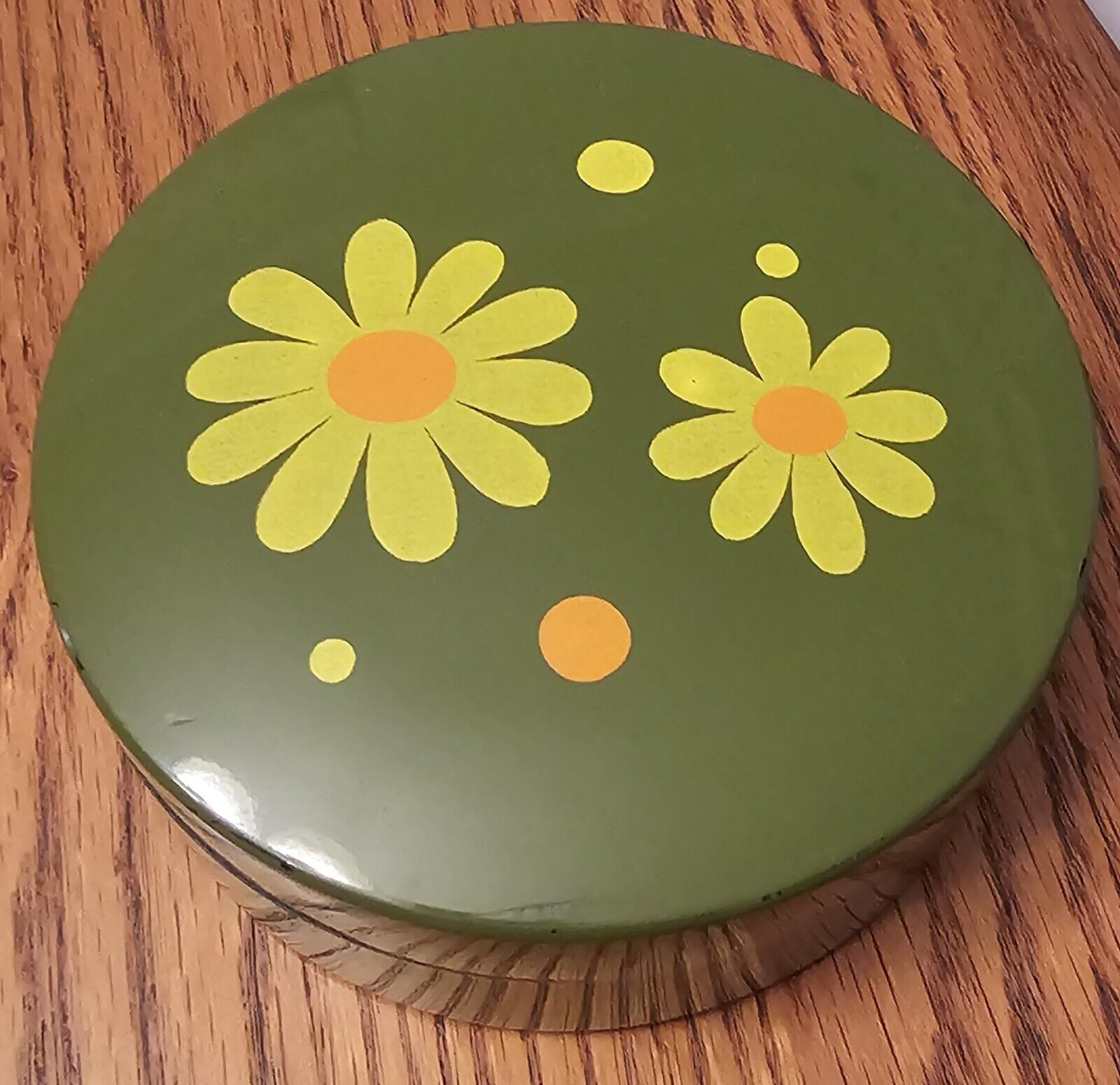 Vnt Retro Lacquerware Coasters In Case (4) Green Yellow And Orange