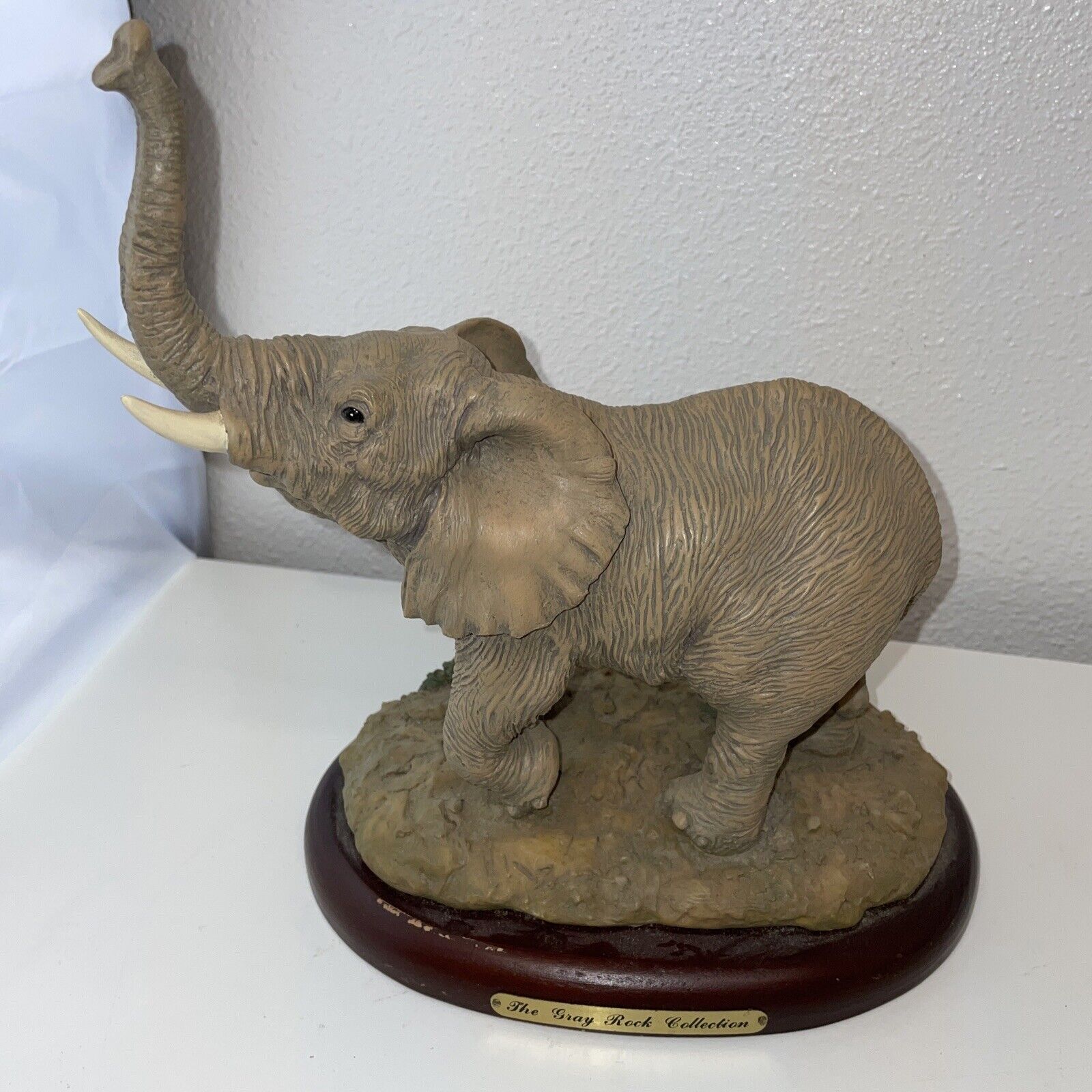 The Gray Rock Collection Elephant Figure Sculpture Trunk Up Amy & Addy 10\