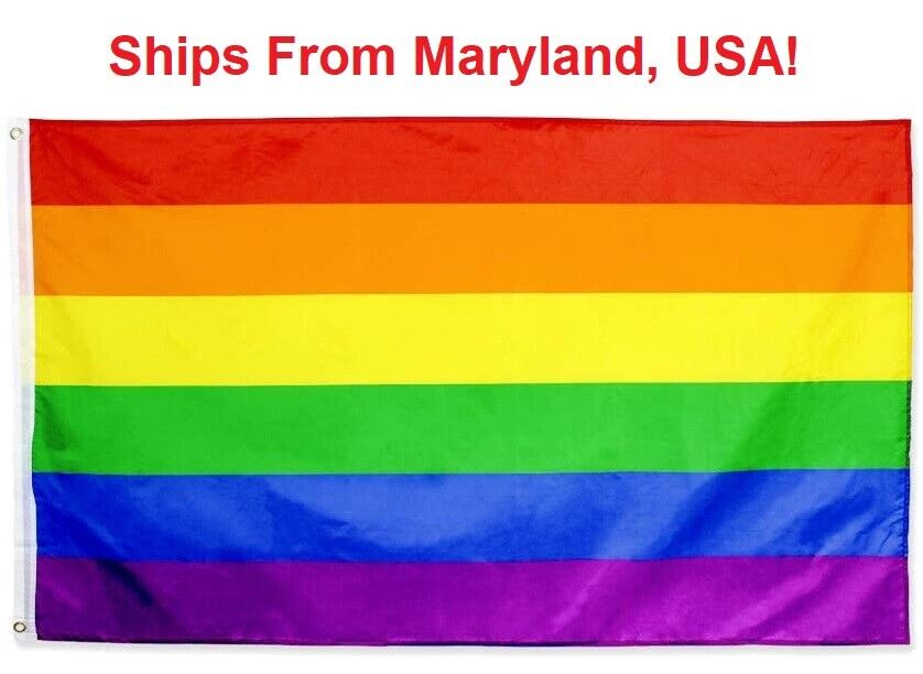 Rainbow Flag 3x5 Ft - Gay Pride Parade Day - LGBT Symbol - LGBTQ Gaypride