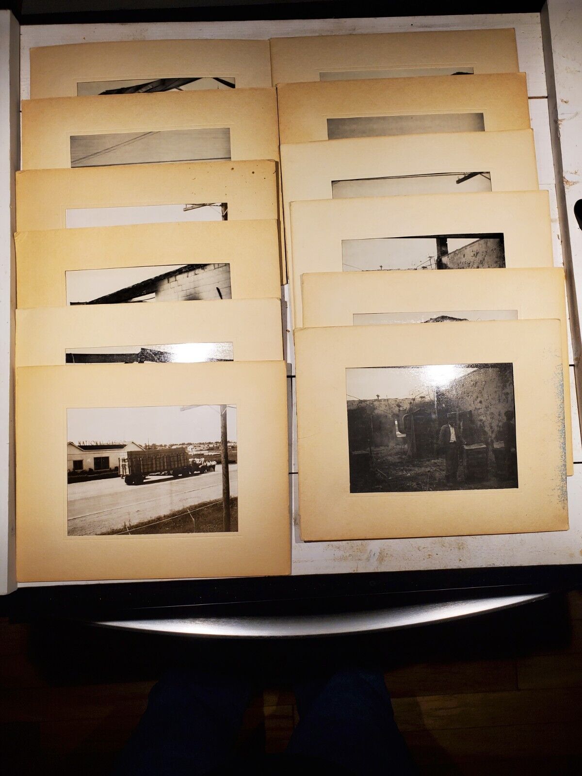 Antique Photo- Documenting An Explosion Before And After: Lot Of 12