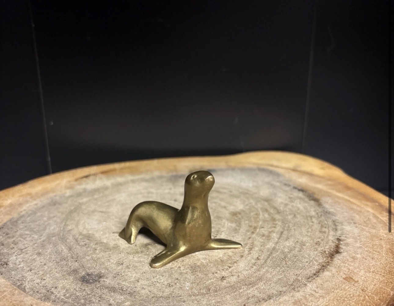 vintage, solid brass miniature seal figurine vintage, solid brass miniature seal figurine