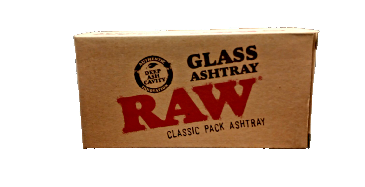 RAW Rolling Papers GLASS ASHTRAY Classic Pack Design all USA RAW Rolling Papers GLASS ASHTRAY Classic Pack Design all USA