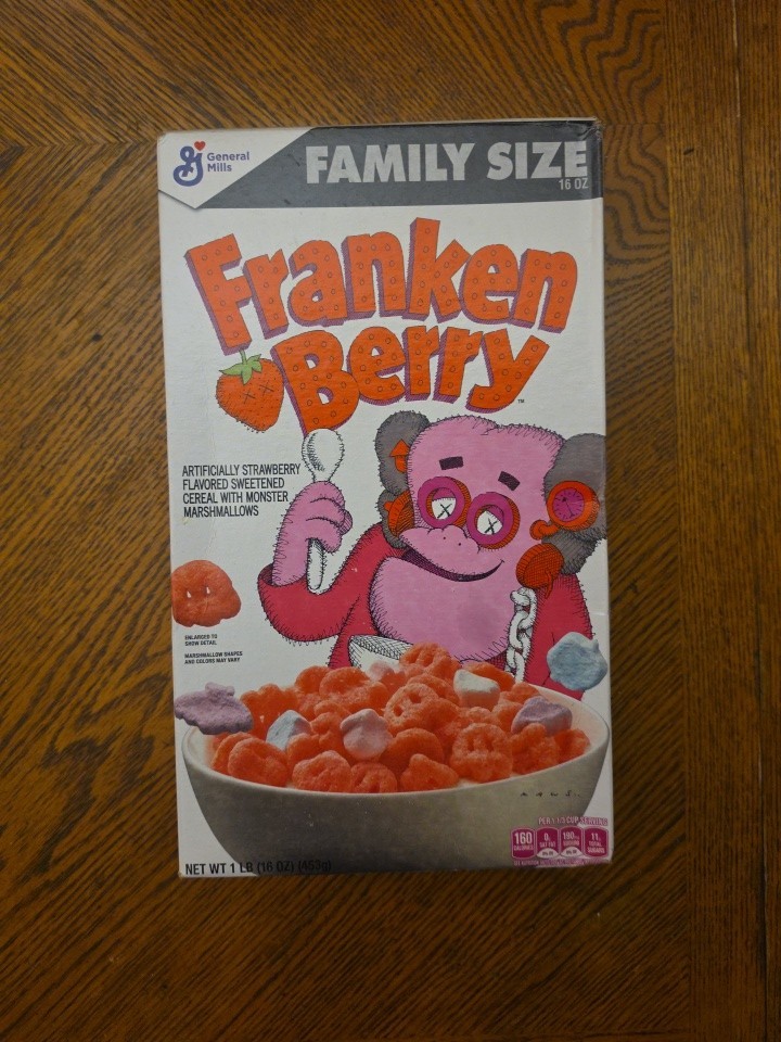 Kaws Frankenberry Cereal Box-opened Empty Box Kaws Frankenberry Cereal Box-opened Empty Box