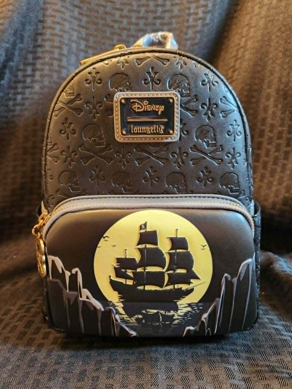Loungefly Disney Pirates of the Caribbean Black Pearl Glow in Dark Backpack