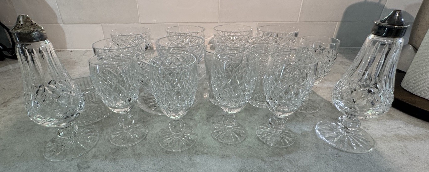 23 Pieces Of Beautiful Vintage Waterford Crystal "Lismore" Collection Etc. 23 Pieces Of Beautiful Vintage Waterford Crystal "Lismore" Collection Etc.