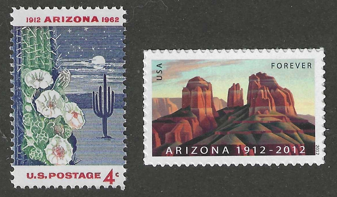 ARIZONA STATEHOOD - SET OF 2 U.S. POSTAGE STAMPS - MINT CONDITION ARIZONA STATEHOOD - SET OF 2 U.S. POSTAGE STAMPS - MINT CONDITION