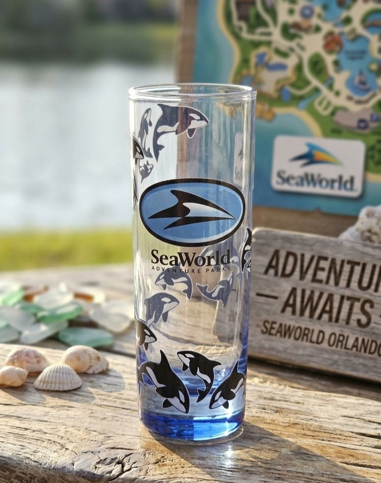 Sea World SeaWorld Adventure Park Souvenir 4" Shot Glass Killer Whale Orca Shamu Sea World SeaWorld Adventure Park Souvenir 4" Shot Glass Killer Whale Orca Shamu