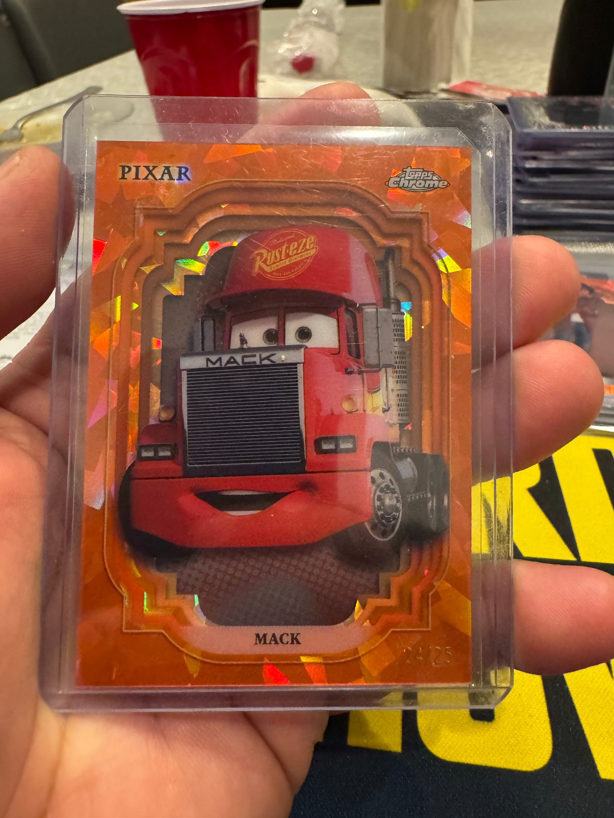 2024 Topps Chrome Disney Sapphire #121 MACK Orange # /25, Pixar CARS SSP 2024 Topps Chrome Disney Sapphire #121 MACK Orange # /25, Pixar CARS SSP