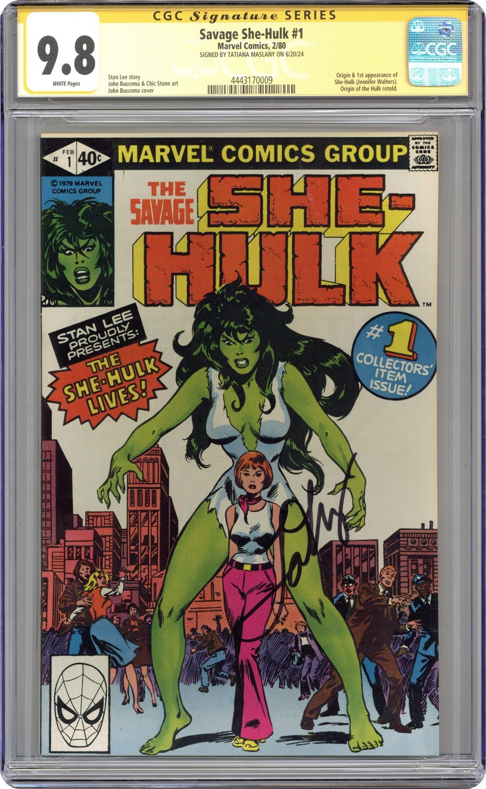 Savage She-Hulk 1D Direct Variant CGC 9.8 SS Maslany 1980 4443170009