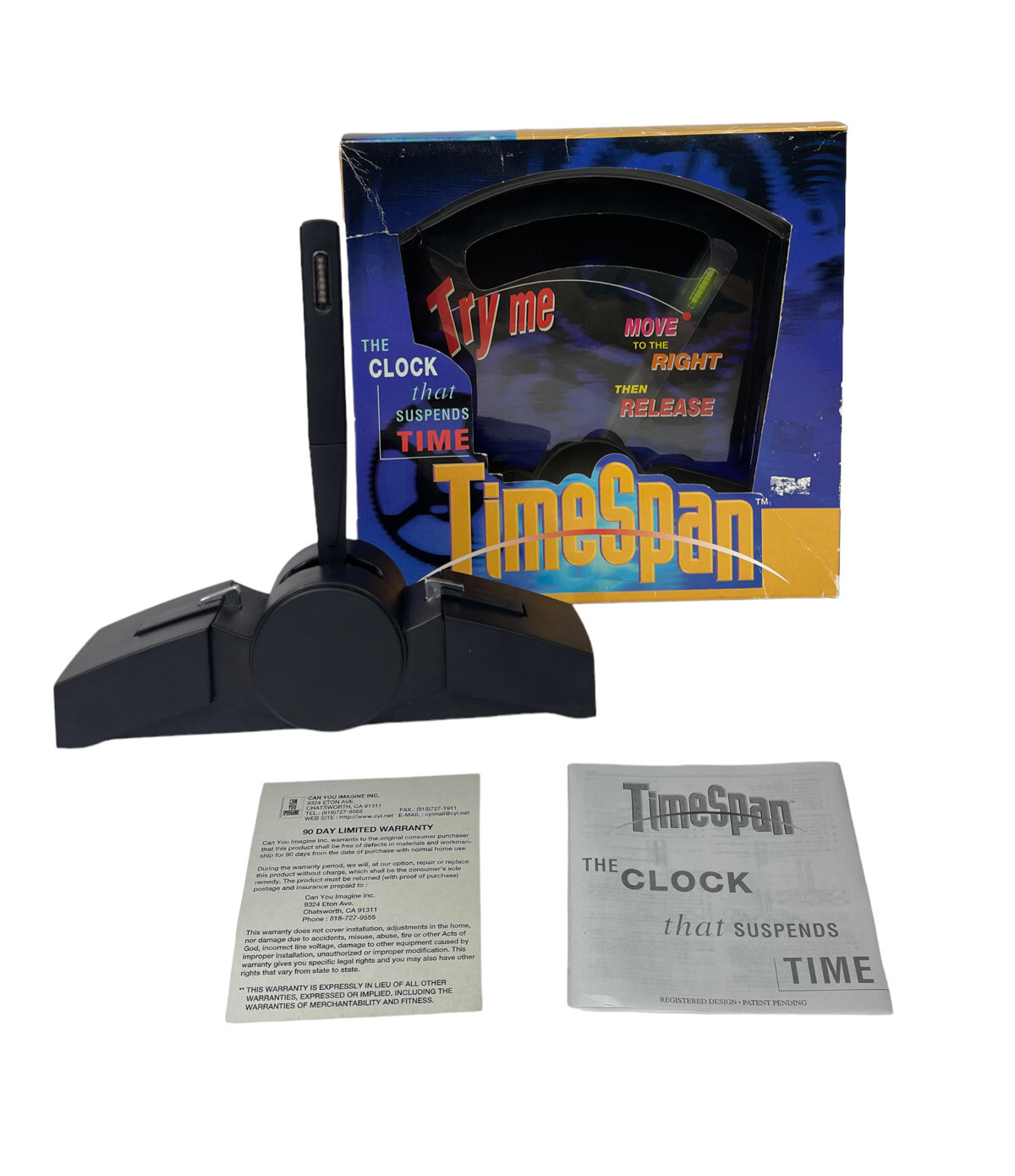 Vintage NOS 1995 TimeSpan The Clock That Suspend Time PULL & RELEASE SEE TIME Vintage NOS 1995 TimeSpan The Clock That Suspend Time PULL & RELEASE SEE TIME