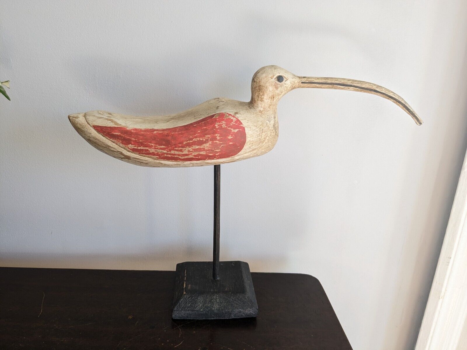 hand carved wood shore bird