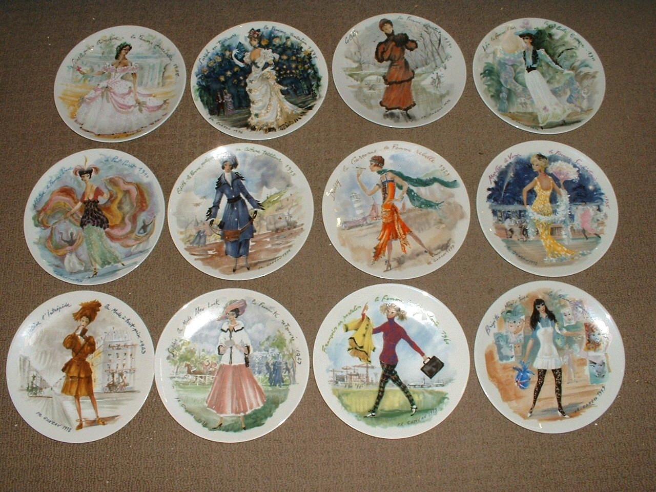 Complete 12 Plate Collection of "Les Femmes du Siecle" by D'Arceau-Limoges Complete 12 Plate Collection of "Les Femmes du Siecle" by D'Arceau-Limoges