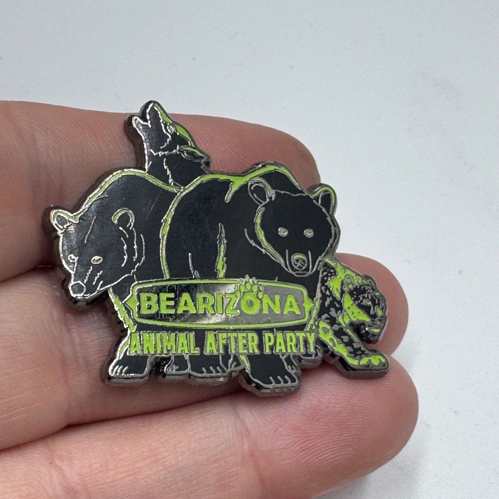 Vintage Bearizona Wildlife Park Animal After Party Bears Enamel Lapel Pin Vintage Bearizona Wildlife Park Animal After Party Bears Enamel Lapel Pin