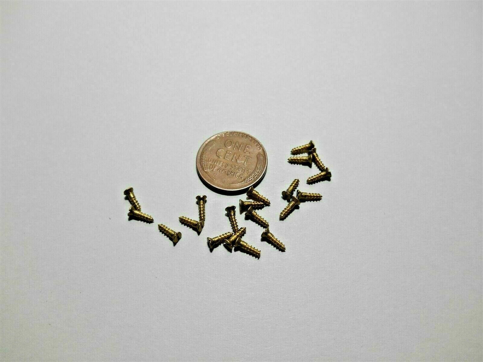 SMALL BRASS WOOD SCREWS FLAT AND ROUND HEAD FOR ANTIQUE CLOCK REPAIR #0-#1-#2