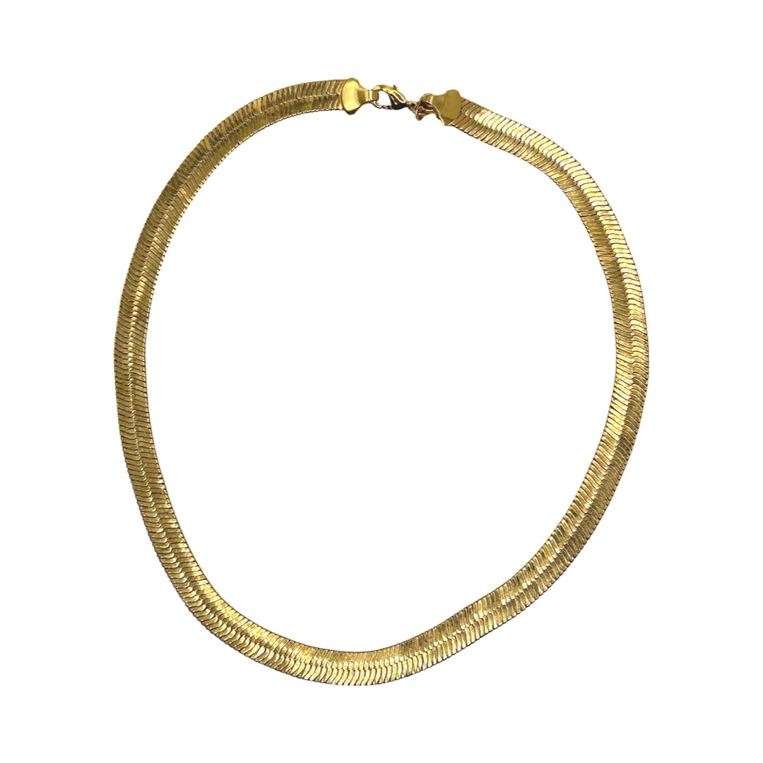 18K Gold Filled 8mm Herringbone Necklace 18K Gold Filled 8mm Herringbone Necklace