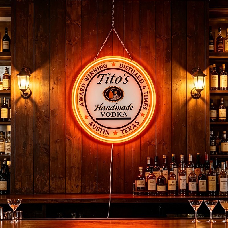 US STOCK Tito's Handmade Vodka LED Neon Sign 16"x16" With Dimmer USB Powered Bar US STOCK Tito's Handmade Vodka LED Neon Sign 16"x16" With Dimmer USB Powered Bar