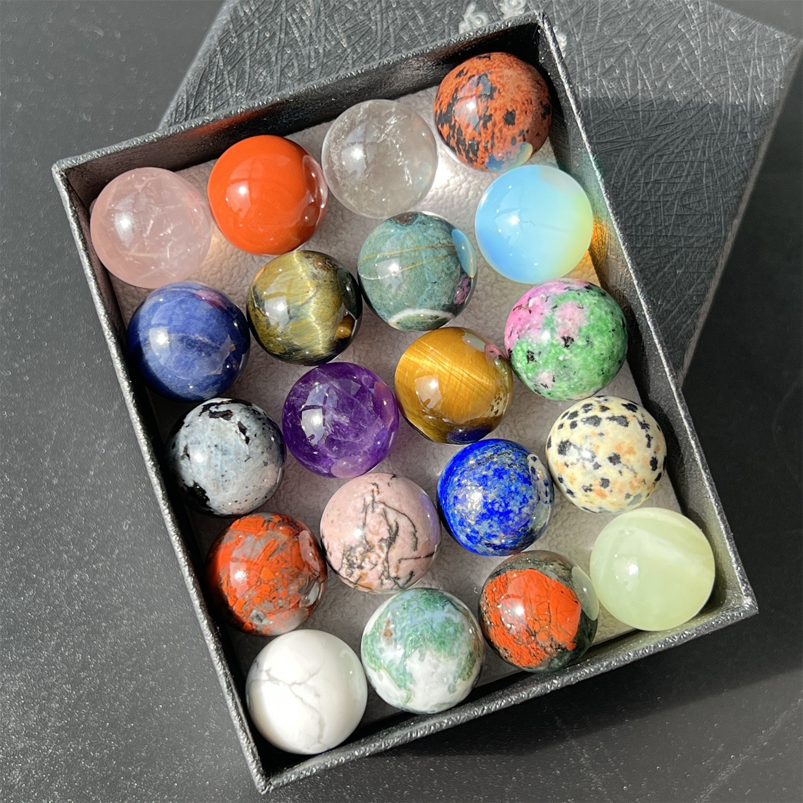 20x Wholesale Natural Mixed sphere quartz crystal ball reiki healing 15mm+ box 20x Wholesale Natural Mixed sphere quartz crystal ball reiki healing 15mm+ box