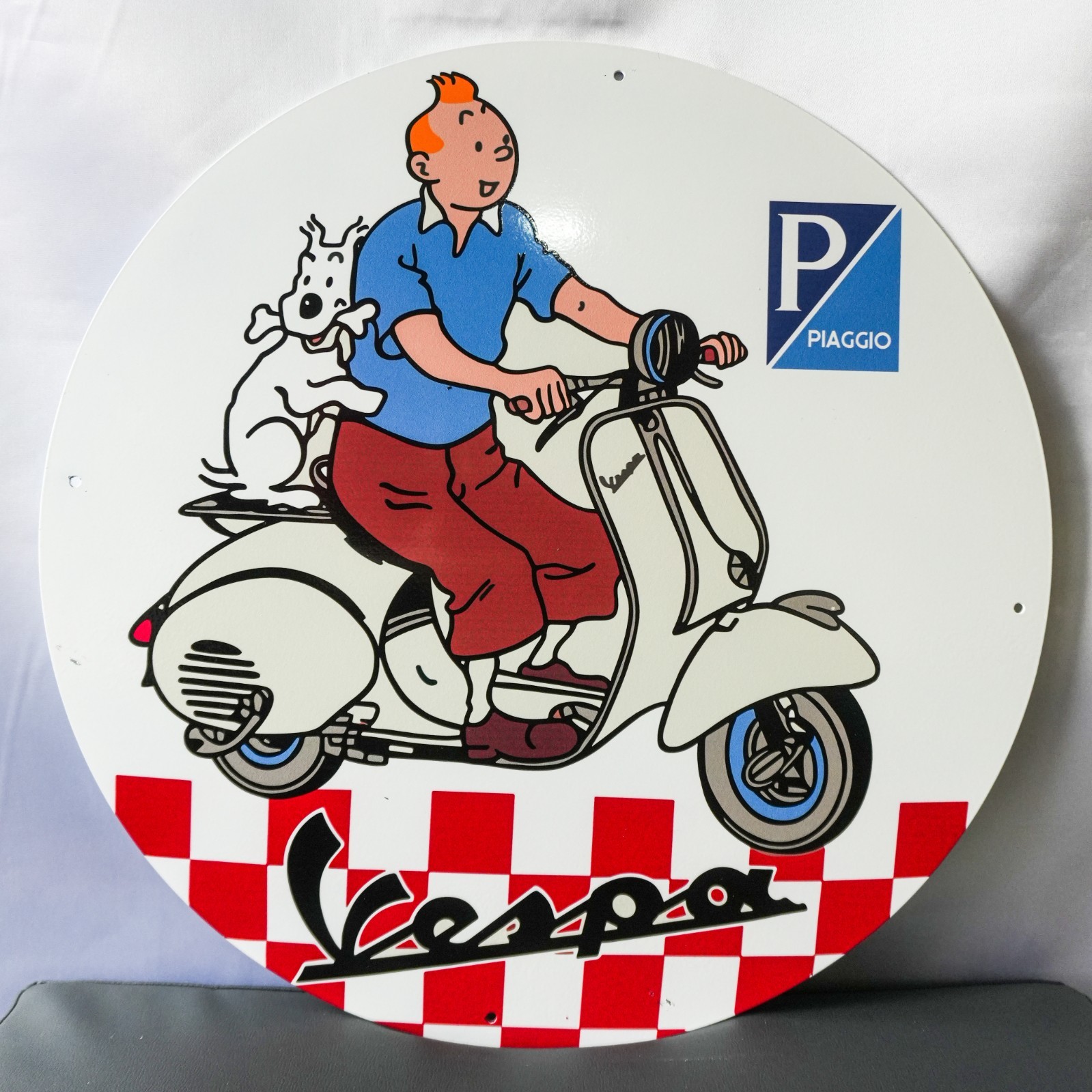Vespa Tintin Scooter Edition – Vintage Piaggio Metal Sign – 50 cm (19.7”) Vespa Tintin Scooter Edition – Vintage Piaggio Metal Sign – 50 cm (19.7”)