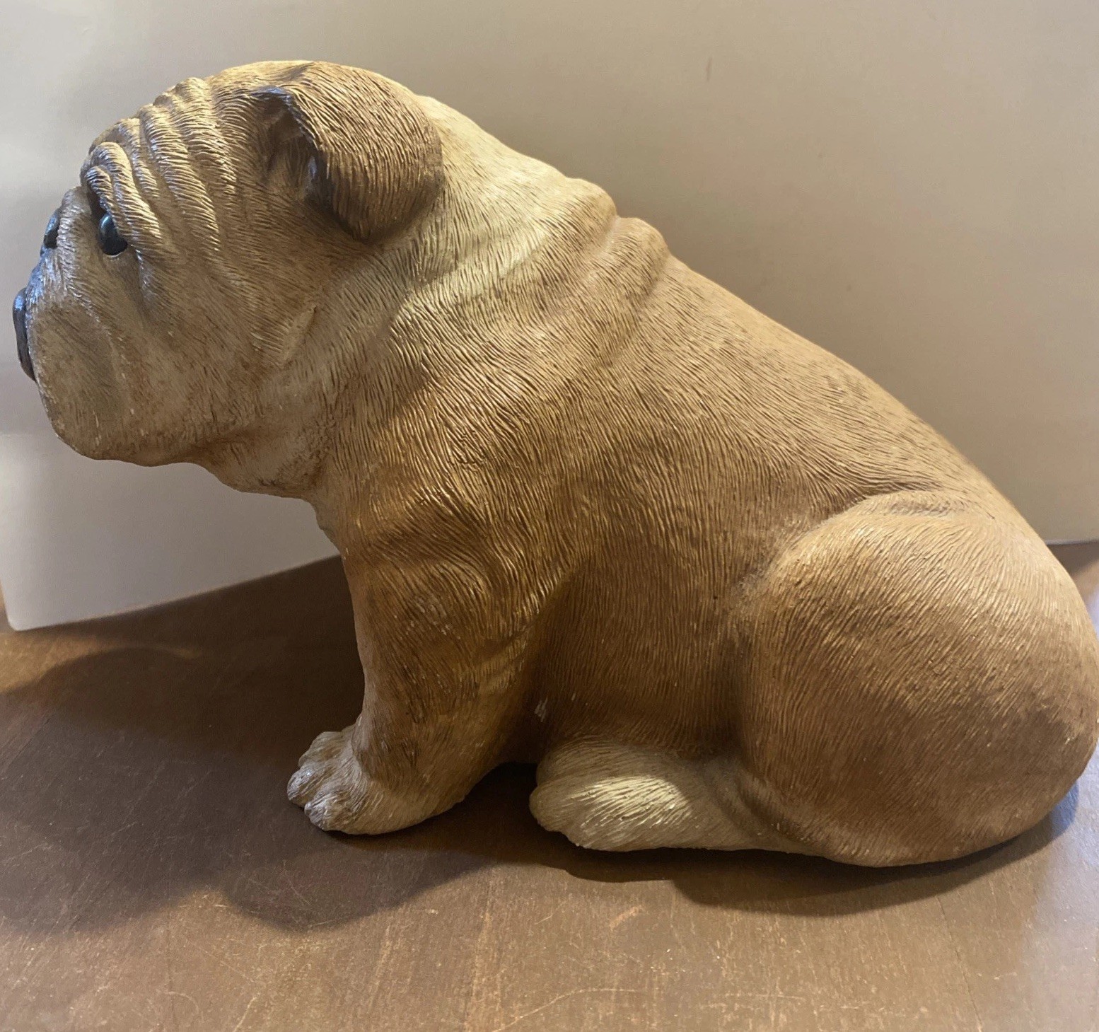 Vintage Bulldog Sandcast Figurine 1984 Sandra Brue Life like Dog Statue Vintage Bulldog Sandcast Figurine 1984 Sandra Brue Life like Dog Statue