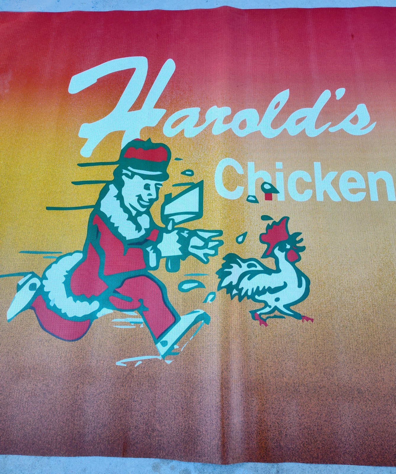 Vintage Harold’s Chicken Restaurant Banner 42”x 114" Super Rare Finds Vintage Harold’s Chicken Restaurant Banner 42”x 114" Super Rare Finds