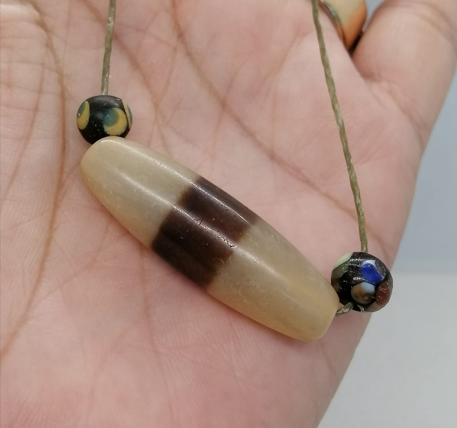 Wonderful Old Etched Stone Luke Mik Dzi Eye Bead Antique Amulet Wonderful Old Etched Stone Luke Mik Dzi Eye Bead Antique Amulet