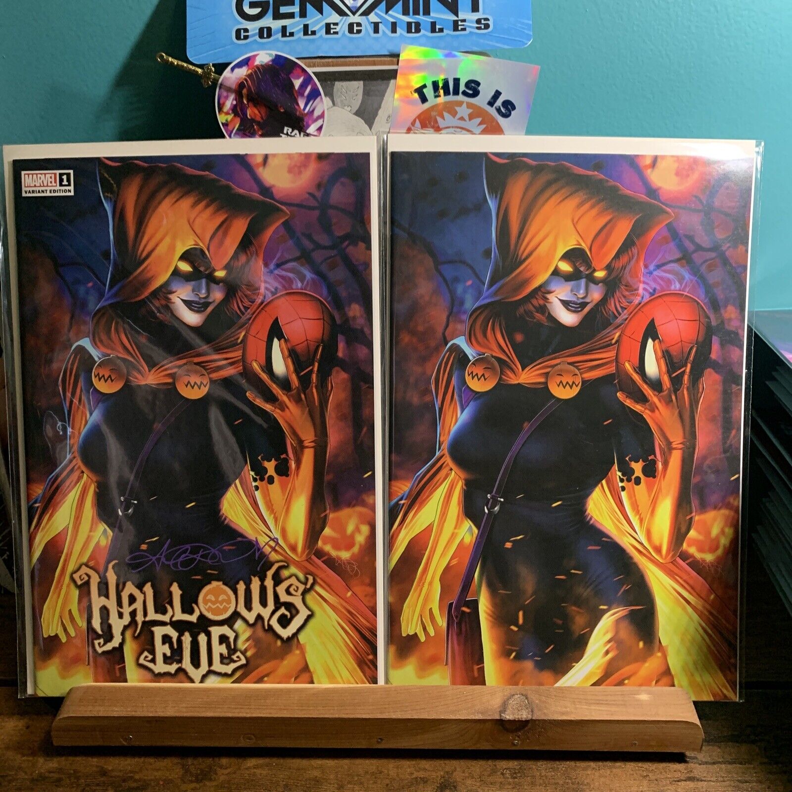 HALLOWS EVE #1 ARIAL DIAZ MEGACON VIRGIN VARIANT SET NM  Trade Signed Only