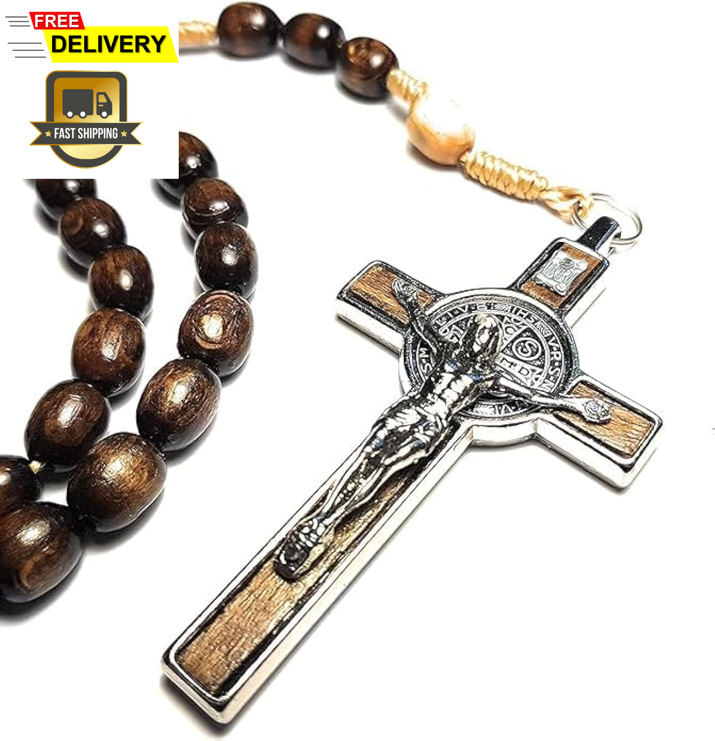 Made in Italy Rosary Blessed by Pope Francis Vatican Rome Holy Father Medal C...