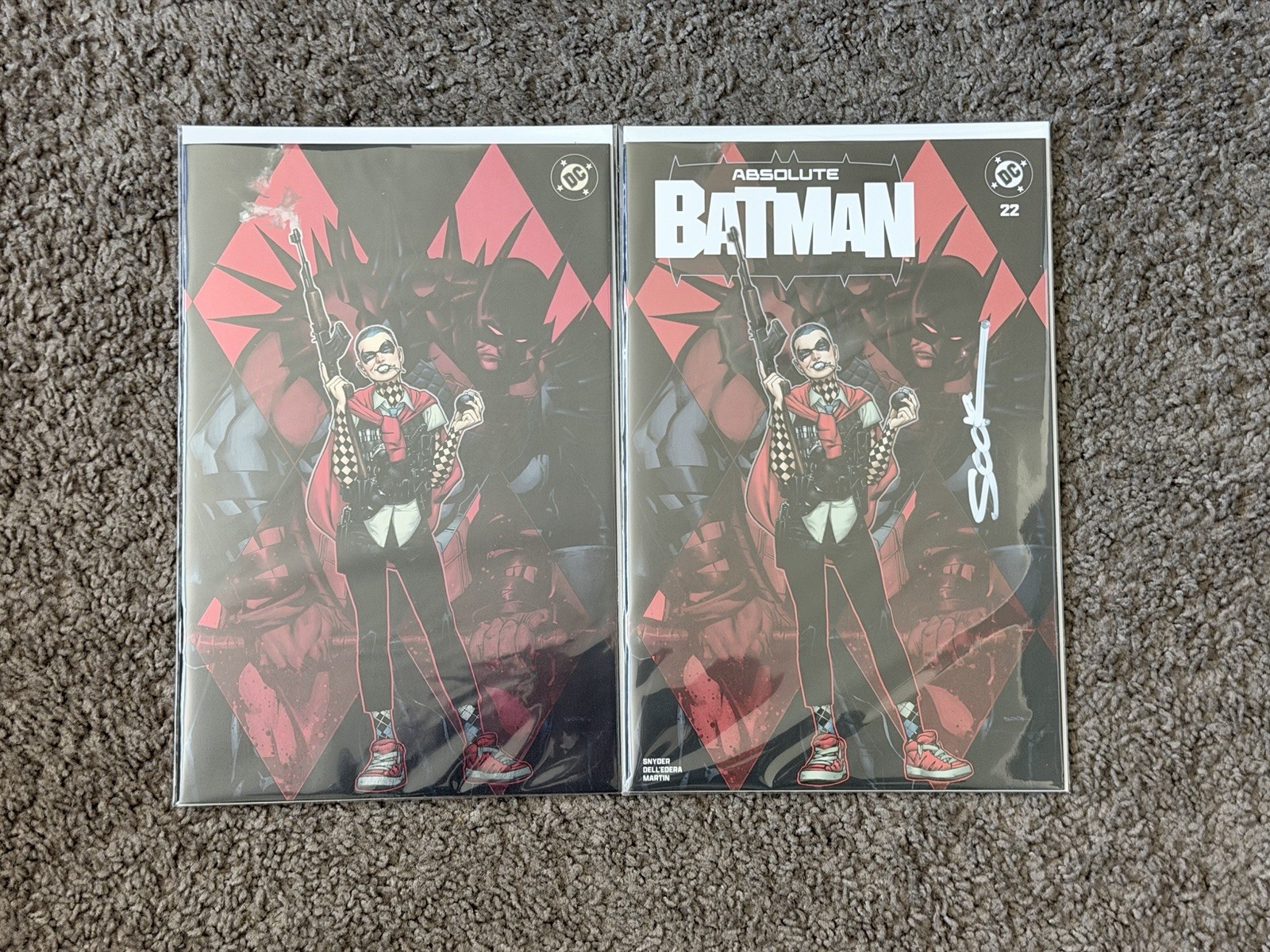 Absolute Batman 22 Felix Comic Art Ryan Sook Signed Trade Unsigned Foil Set SDCC Absolute Batman 22 Felix Comic Art Ryan Sook Signed Trade Unsigned Foil Set SDCC