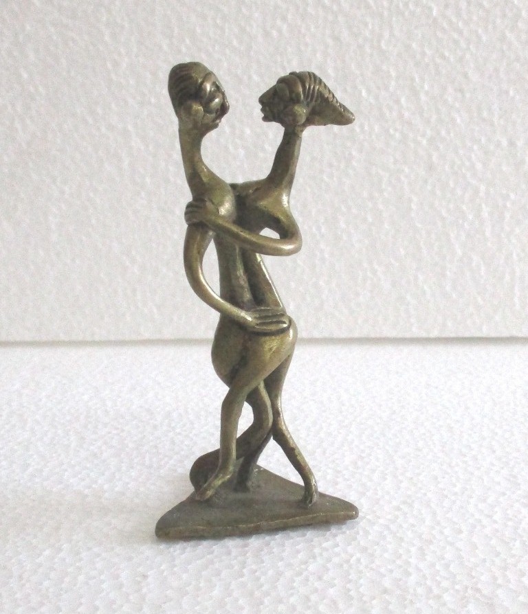 ANTIQUE BRASS DANCING COUPLE TABLE TOP DECORATION STATUE RARE AND UNUSUAL . ANTIQUE BRASS DANCING COUPLE TABLE TOP DECORATION STATUE RARE AND UNUSUAL .
