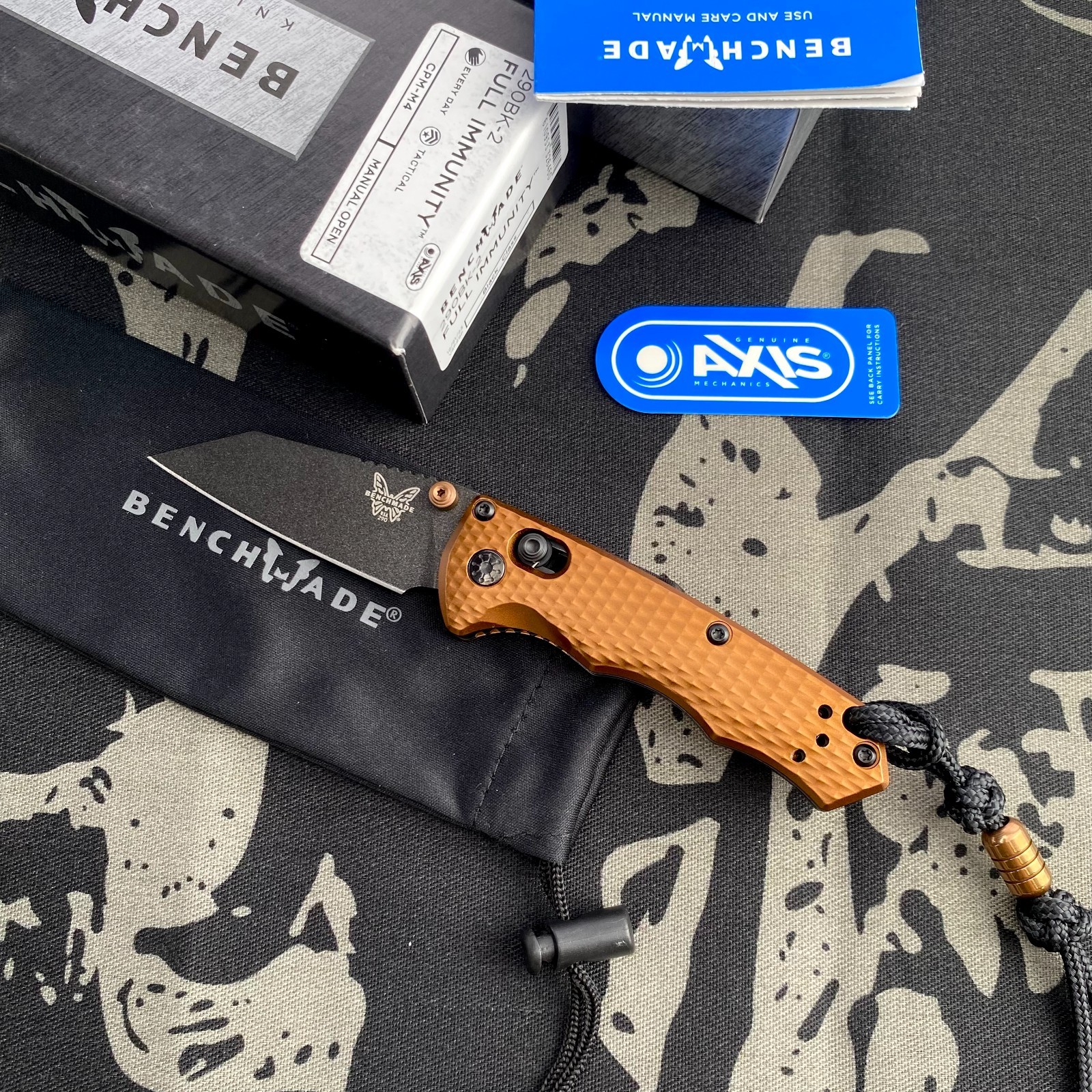 Benchmade 290BK-1 CPM-M4 Full Immunity Flat Dark Earth Aluminum Pocket Knife Benchmade 290BK-1 CPM-M4 Full Immunity Flat Dark Earth Aluminum Pocket Knife