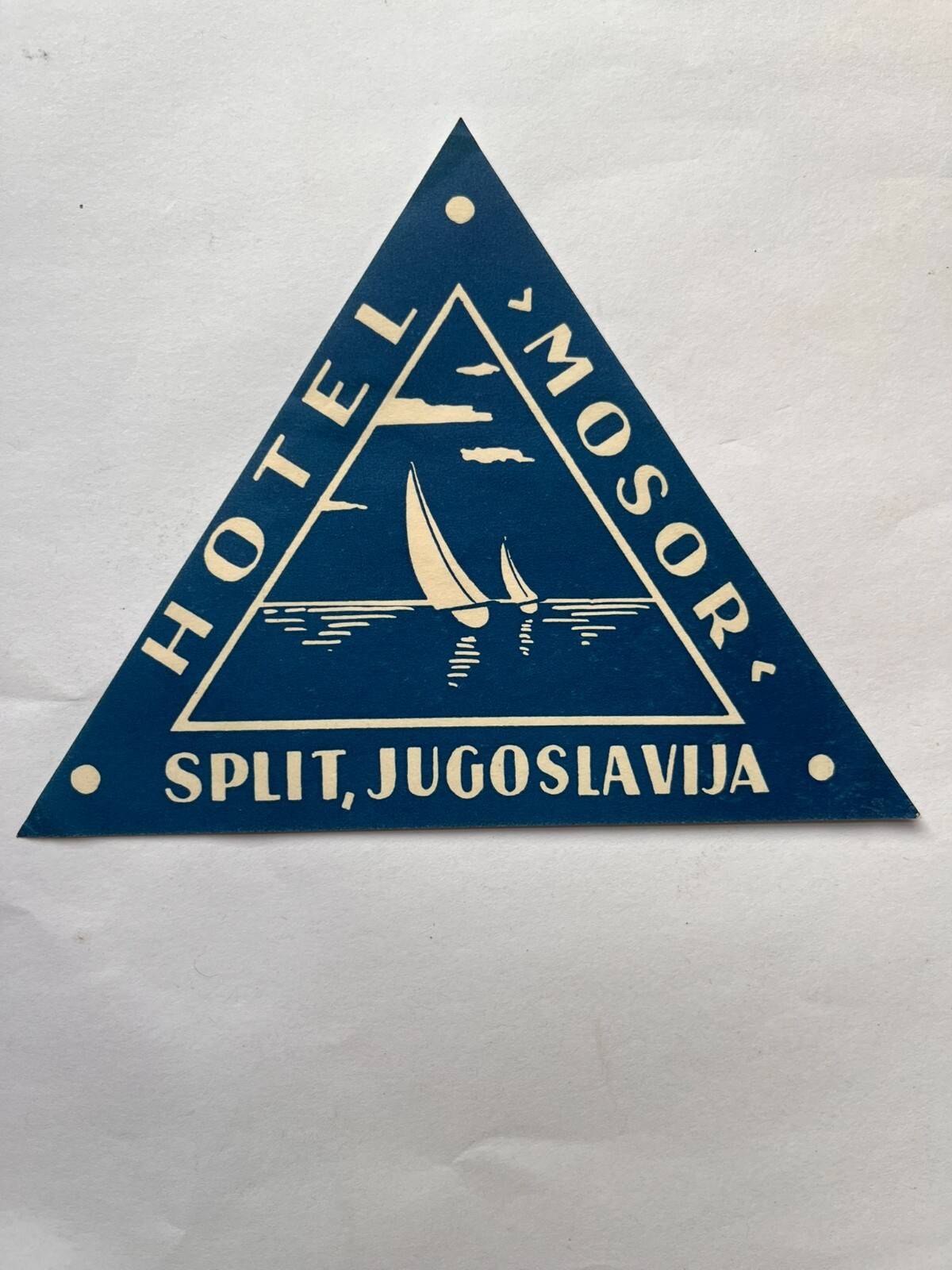 Vintage HOTEL MOSOR Decal Split, Jugoslavija Vintage HOTEL MOSOR Decal Split, Jugoslavija