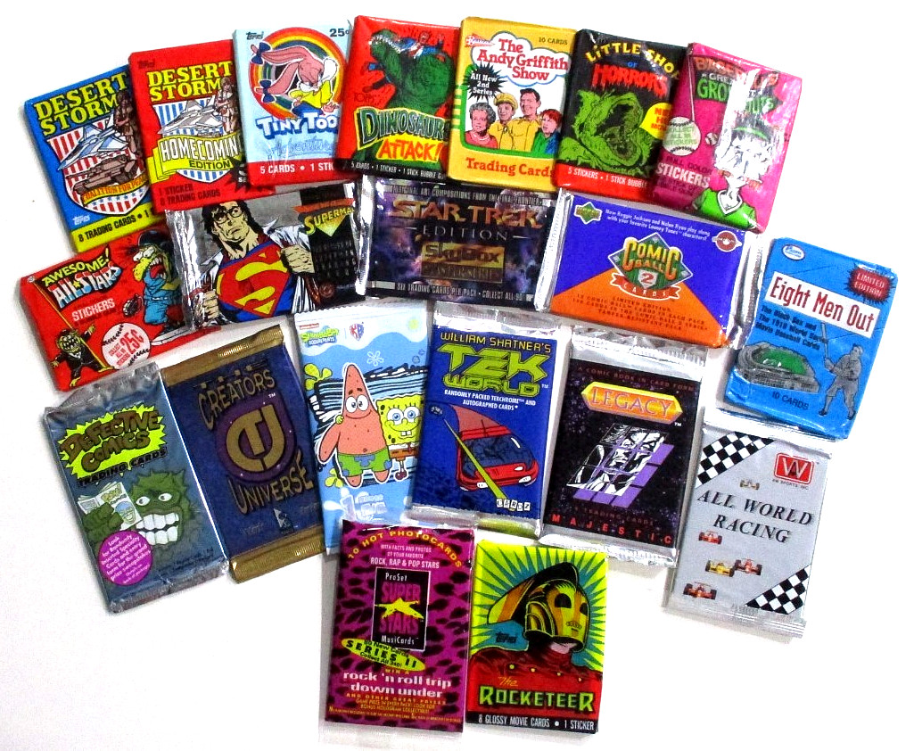 WAX & FOIL PACK LOT 20 DIFF. SEALED CARD PACKS-DESERT STORM-LITTLE SHOP-TREK++ WAX & FOIL PACK LOT 20 DIFF. SEALED CARD PACKS-DESERT STORM-LITTLE SHOP-TREK++