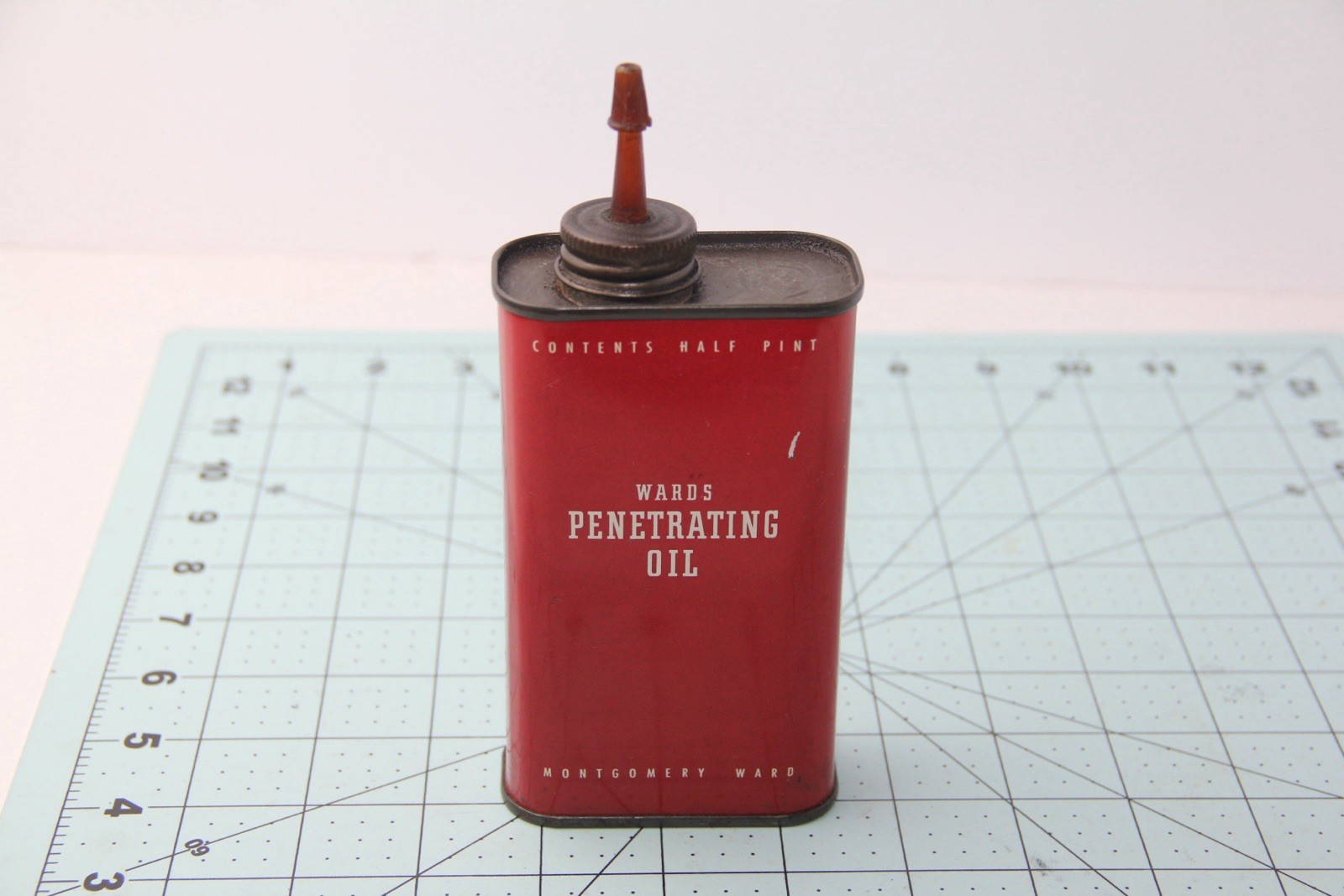 Vtg 1940s Rare Montgomery Wards Penetrating Oil Can Handy Oiler Can 1/2 Pint